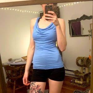 H&M baby blue twist neck tank cami